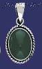 Sterling Silver Oval Shape Stone Charm Pendant