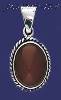 Sterling Silver Oval Shape Stone Charm Pendant Sterling Silver Oval Shape Stone Charm Pendant