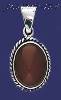 Sterling Silver Oval Shape Stone Charm Pendant