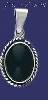 Sterling Silver Oval Shape Stone Charm Pendant