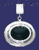 Sterling Silver Oval Shape Stone Charm Pendant Sterling Silver Oval Shape Stone Charm Pendant