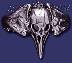 Sterling Silver Crow Skull Ring sz 13