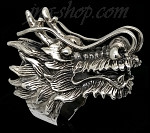 Sterling Silver Big Dragon Head Ring sz 12