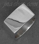 Sterling Silver Plain HP Square Band Ring 13mm sz 8