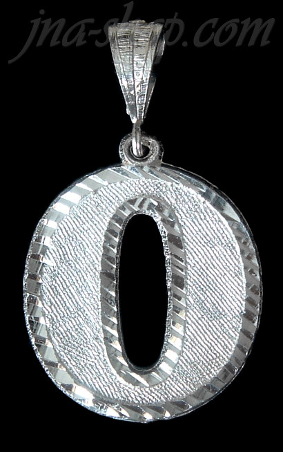 Sterling Silver Number 0 Charm Pendant - Click Image to Close