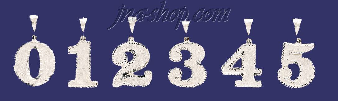 Sterling Silver Number 8 Charm Pendant - Click Image to Close