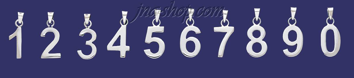 Sterling Silver Number 9 Charm Pendant - Click Image to Close
