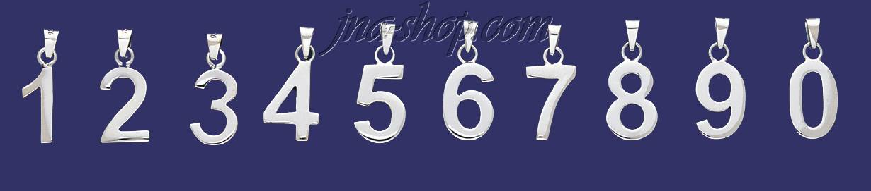 Sterling Silver Number 0 Charm Pendant - Click Image to Close