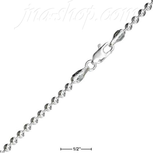 28" Sterling Silver Bead Chain 3mm - Click Image to Close