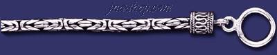 Sterling Silver 8" Byzantine Indonesian Handmade Toggle Bracelet - Click Image to Close