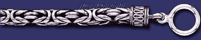 Sterling Silver 8" Byzantine Indonesian Handmade Toggle Bracelet - Click Image to Close