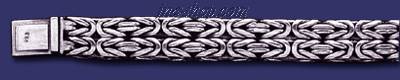 Sterling Silver 9" Byzantine Indonesian Handmade Bracelet 12mm - Click Image to Close