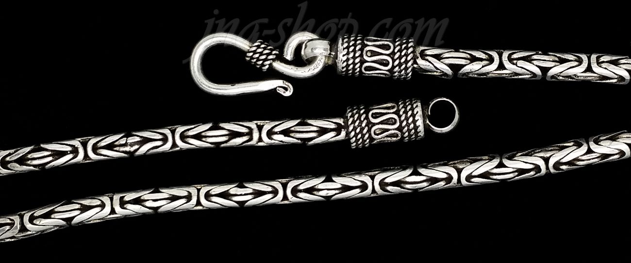 Sterling Silver 22" Byzantine Indonesian Handmade Toggle Necklac - Click Image to Close