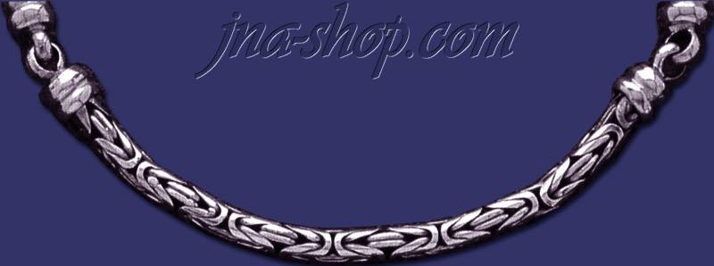 Sterling Silver 22" Byzantine Indonesian Handmade Necklace 5mm - Click Image to Close