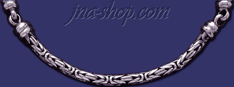 Sterling Silver 22" Byzantine Indonesian Handmade Necklace 5mm - Click Image to Close