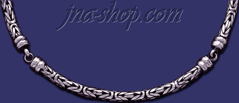 Sterling Silver 22" Byzantine Indonesian Handmade Necklace 6mm - Click Image to Close