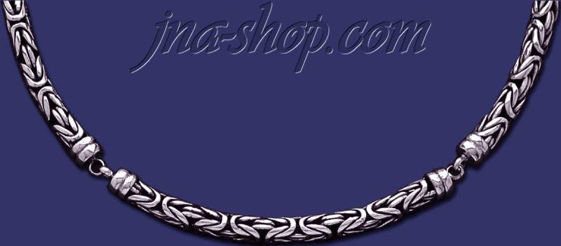 Sterling Silver 20" Byzantine Indonesian Handmade Necklace 8mm - Click Image to Close