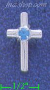 Sterling Silver CZ Cross Charm Pendant - Click Image to Close