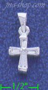 Sterling Silver CZ Cross Charm Pendant - Click Image to Close