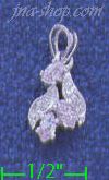 Sterling Silver CZ Flowers Charm Pendant - Click Image to Close