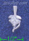 Sterling Silver CZ Charm Pendant - Click Image to Close