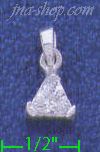 Sterling Silver CZ Charm Pendant - Click Image to Close