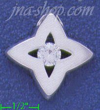 Sterling Silver CZ Charm Pendant - Click Image to Close