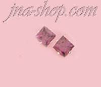 Sterling Silver 5mm Princess Cut Amethyst CZ Stud Earrings - Click Image to Close