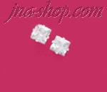 Sterling Silver 4mm Princess Cut White CZ Stud Earrings - Click Image to Close