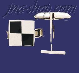 Sterling Silver Checkered Square Cufflinks - Click Image to Close