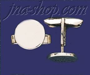 Sterling Silver Plain Round Cufflinks - Click Image to Close