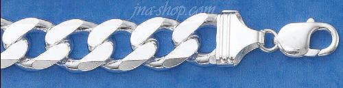 Sterling Silver 8" Curb Chain 15mm - Click Image to Close