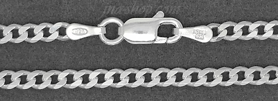 Sterling Silver 7" Curb Chain 3mm - Click Image to Close