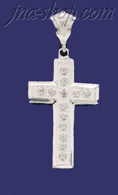 Sterling Silver Big CZ DC Cross Charm Pendant - Click Image to Close