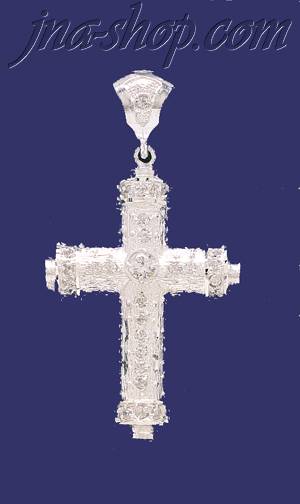 Sterling Silver Big CZ DC Cross Charm Pendant - Click Image to Close