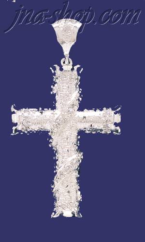 Sterling Silver Big CZ DC Cross Charm Pendant - Click Image to Close