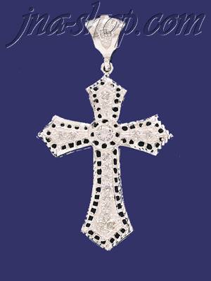 Sterling Silver Big CZ DC Cross Charm Pendant - Click Image to Close