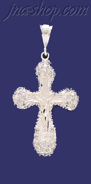 Sterling Silver Big CZ DC Cross Charm Pendant - Click Image to Close