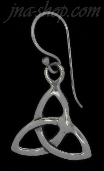 Sterling Silver CELTIC TRINITY KNOT FRENCH WIRE HOOK EARRINGS - Click Image to Close