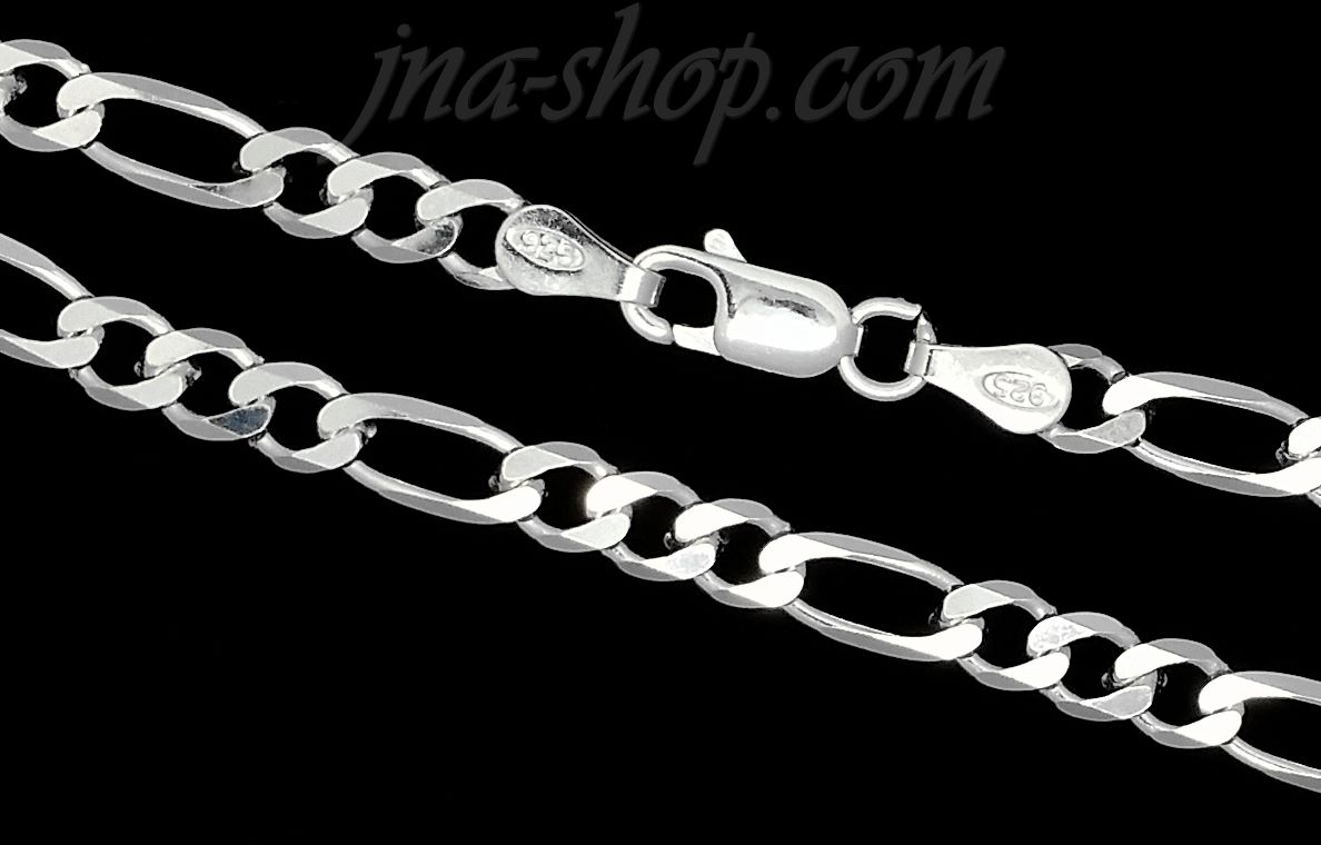 Sterling Silver 16" Figaro Chain 4mm - Click Image to Close