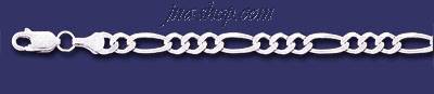 Sterling Silver 7" Figaro Chain 5mm - Click Image to Close