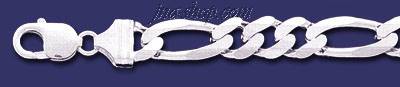 Sterling Silver 9" Figaro Chain 11mm - Click Image to Close