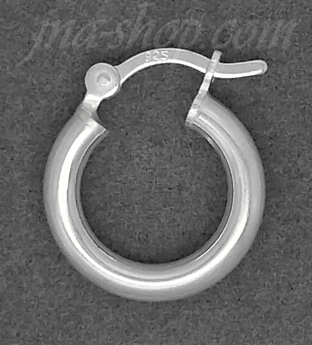 Sterling Silver 14mm French Lock Hoop Earrings 2mm tubing - Click Image to Close