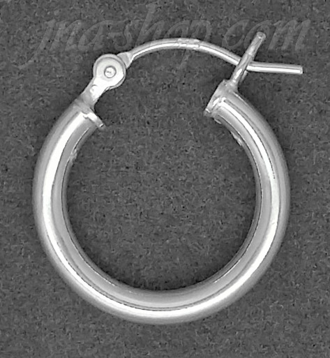 Sterling Silver 16mm French Lock Hoop Earrings 2mm tubing - Click Image to Close