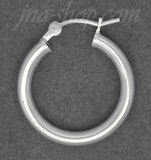 Sterling Silver 18mm French Lock Hoop Earrings 2mm tubing - Click Image to Close