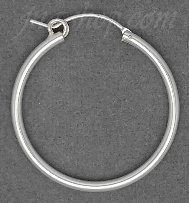 Sterling Silver 30mm Curved Lock Hoop Earrings 2mm tubing - Click Image to Close