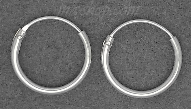 Sterling Silver 12mm Endless Hoop Earrings 1mm tubing - Click Image to Close