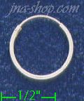 Sterling Silver 14mm Endless Hoop Earrings 1mm tubing - Click Image to Close