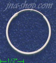 Sterling Silver 25mm Endless Hoop Earrings 1mm tubing - Click Image to Close