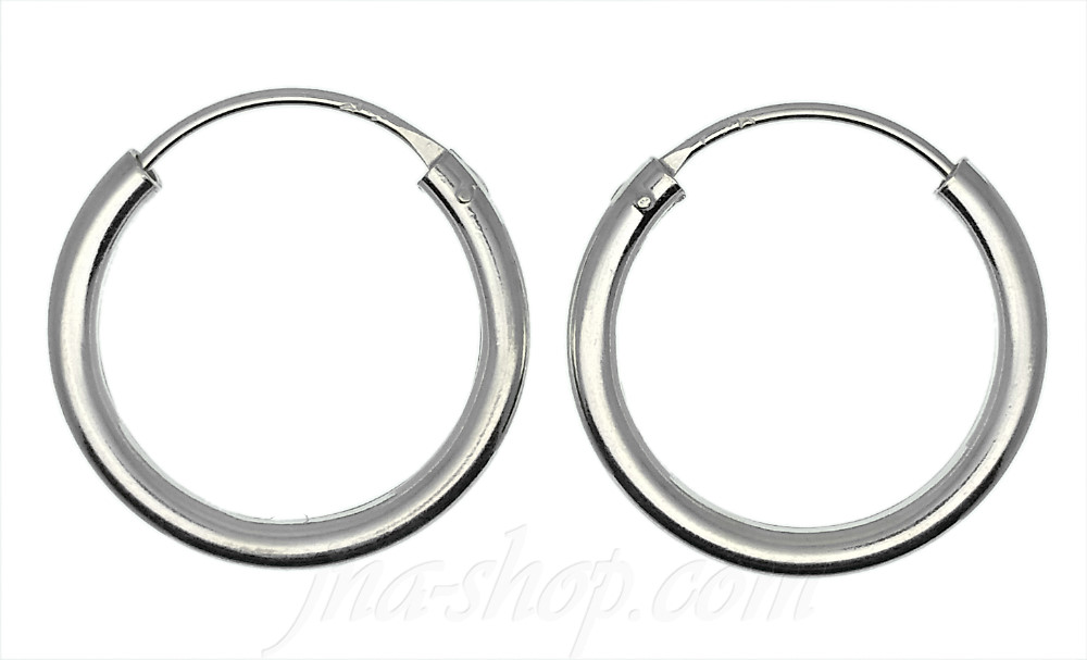 Sterling Silver 18mm Endless Hoop Earrings 2mm tubing - Click Image to Close